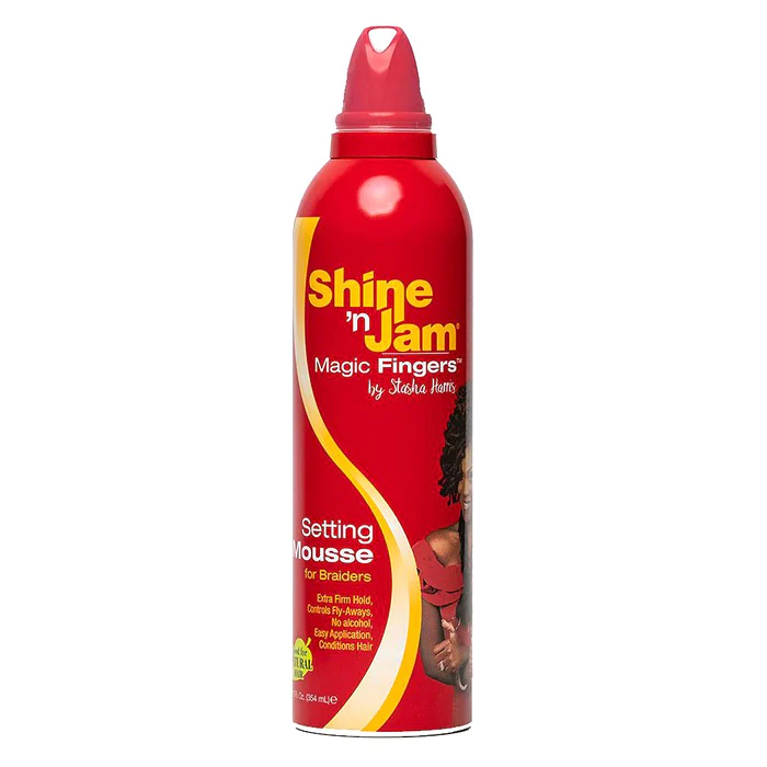 Ampro Shine N' Jam Magic Fingers Setting Mousse for Braiders 12 oz