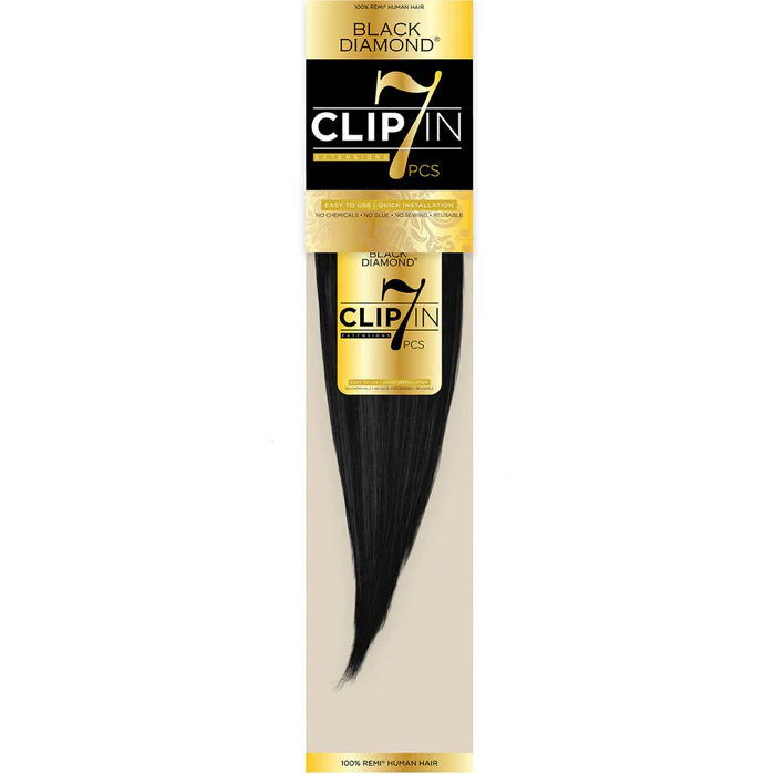 Black Diamond 100% Remi Human Hair Extension Weave CLIP IN 7 PCS - STRAIGHT 14/18/22" - Image 3