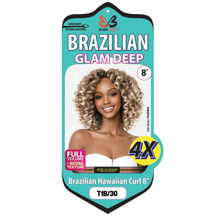 Bobbi Boss Brazilian Pre-Looped Crochet Braids - GLAM DEEP 8" 4X - Image 3