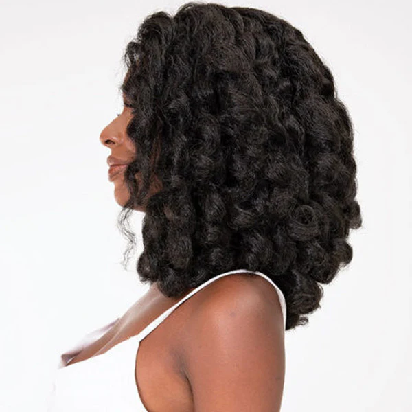 Janet Collection Natural Me Human Hair Blend Deep Part Swiss Lace Front Wig - AMANI - Image 4