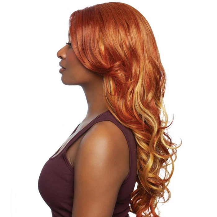 Mane Concept Brown Sugar Caramel Fiesta Glueless Human Hair Blend HD Lace Front Wig - CARAMEL 04 - Image 4