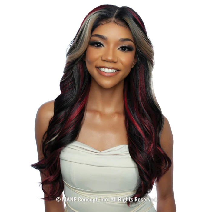 Mane Concept Brown Sugar Skinbond Lace Human Hair Style Mix HD 13x2x6 Lace Part Wig - BSSB220 13x2x6 LACE CUT 01