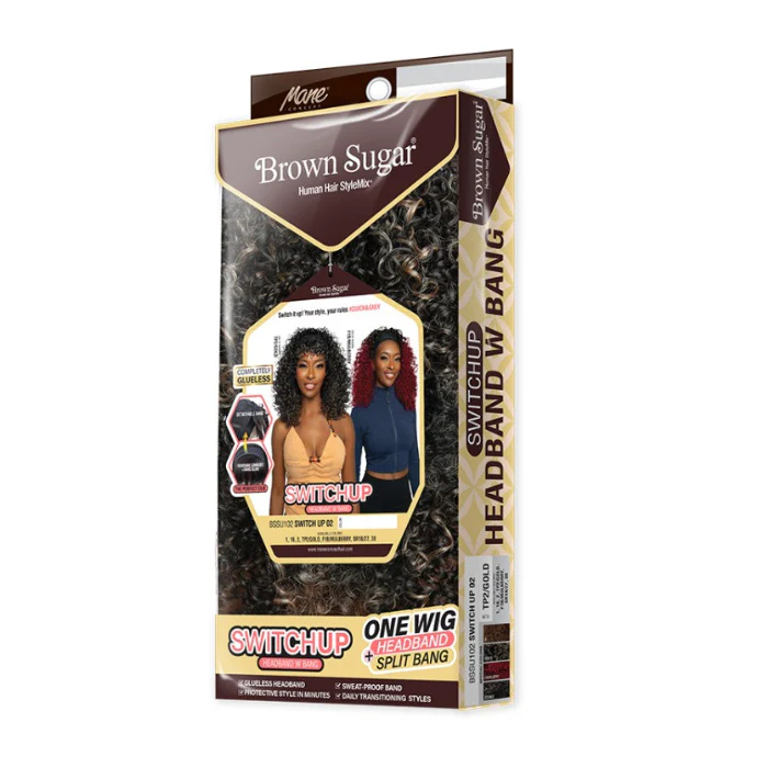 Mane Concept Brown Sugar SwitchUp Headband Wig Split Bang - BSSU102 SWITCH UP 02 - Image 6