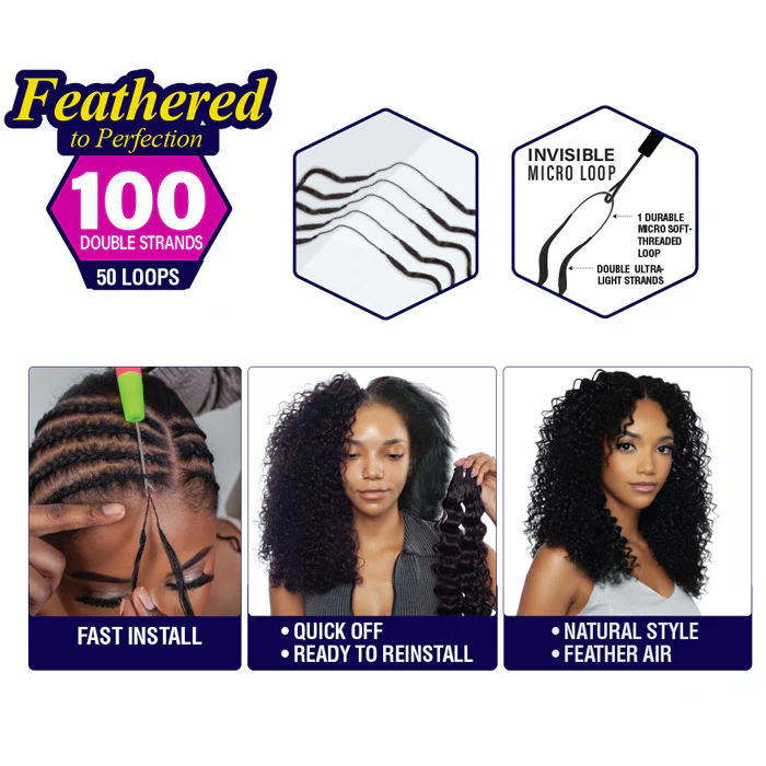 Mane Concept Mega Brazilian Micro Crochet Human Hair StyleMix Strings Braid - MBMC103 FEATHER WATER WAVE 18" - Image 4