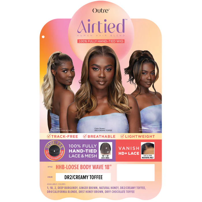 Outre Airtied Glueless Human Hair Blend 13x6 HD Lace Front Wig - LOOSE BODY WAVE 18" - 100% Fully Hand-Tied - Image 5