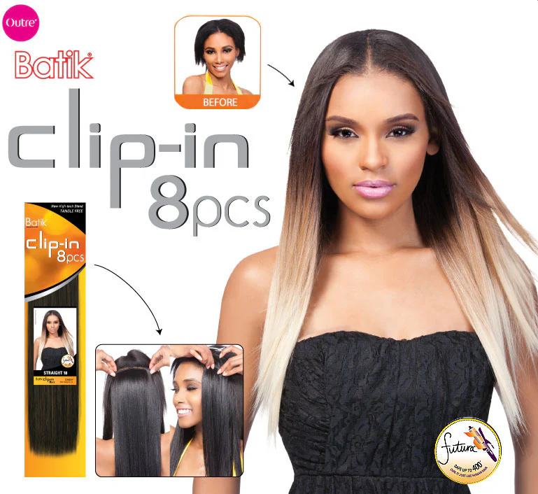 Outre Batik Clip In Weave -  STRAIGHT 18" (8 PCS) - Image 3