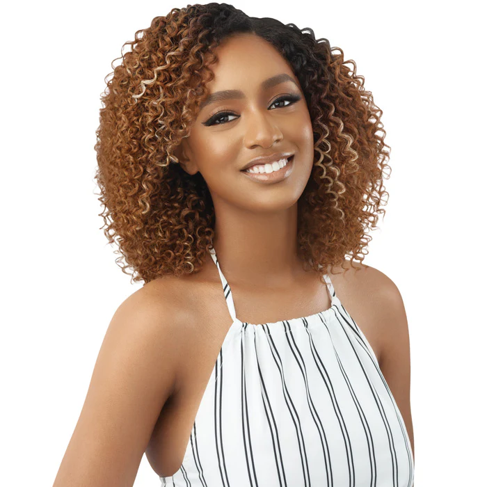 Outre Big Beautifull Hair 100% Human Hair Blend U-Part Leave Out Wig - CURLY TWIST 14" - Image 2