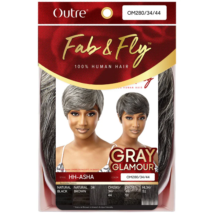 Outre Fab & Fly Gray Glamour 100% Human Hair Full Wig - HH-ASHA - Image 5