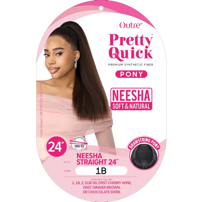 Outre Pretty Quick Pony Drawstring Pony - NEESHA STRAIGHT 24" - Image 4