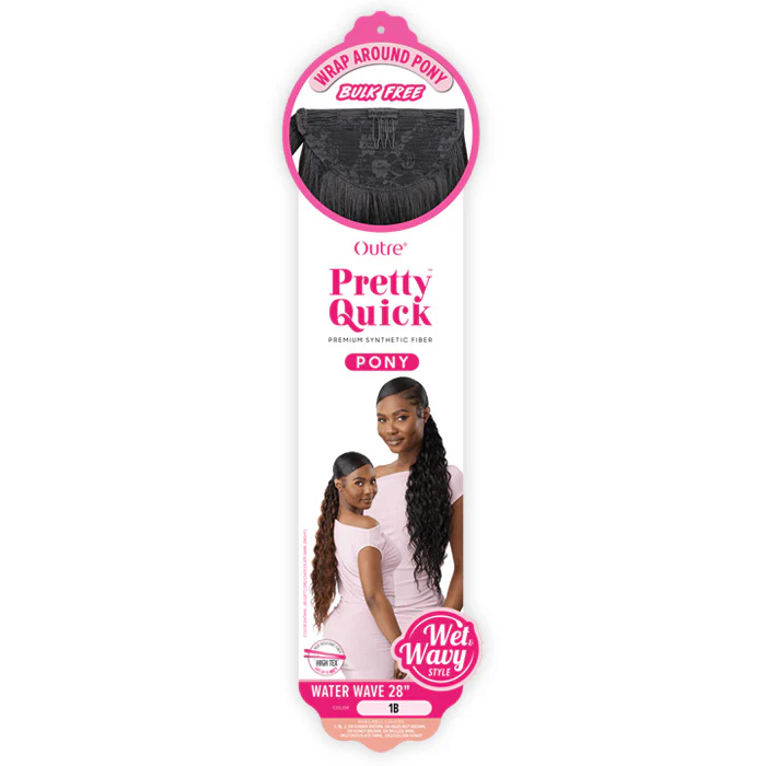 Outre Pretty Quick Wrap Ponytail - WATER WAVE 28" - Wet & Wavy Style - Image 4