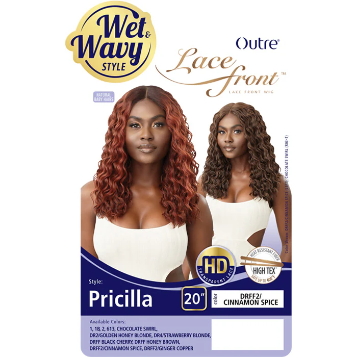 Outre Wet & Wavy HD Transparent Lace Front Wig - PRICILLA - Image 5
