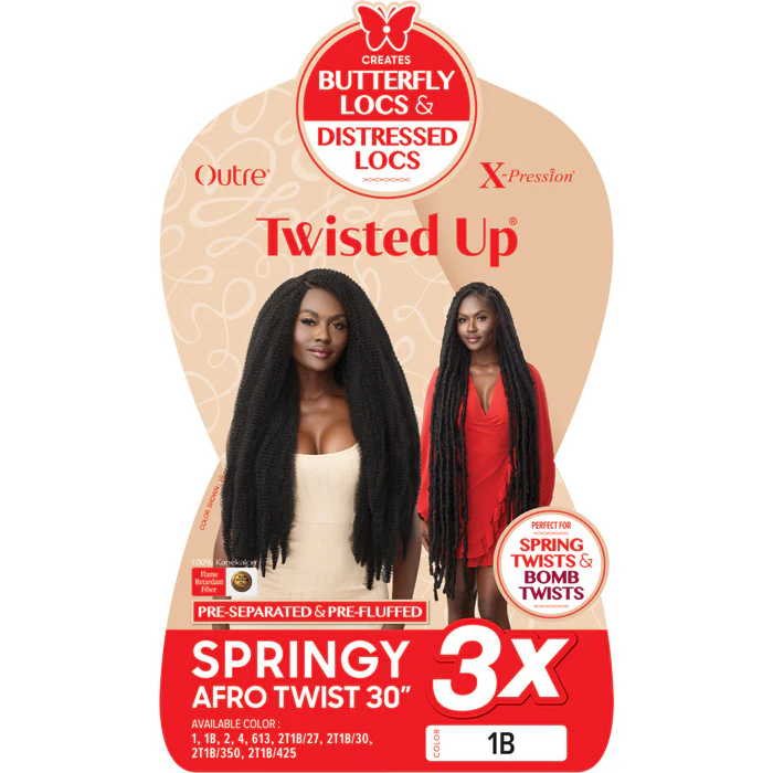 Outre X-Pression Twisted Up Crochet Braid - 3X SPRINGY AFRO TWIST 30" - Image 5