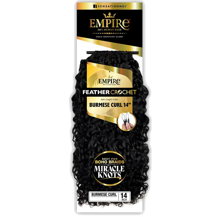 Sensationnel Empire 100% Human Hair Feather Crochet Braids - BURMESE CURL 10/12/14/18"