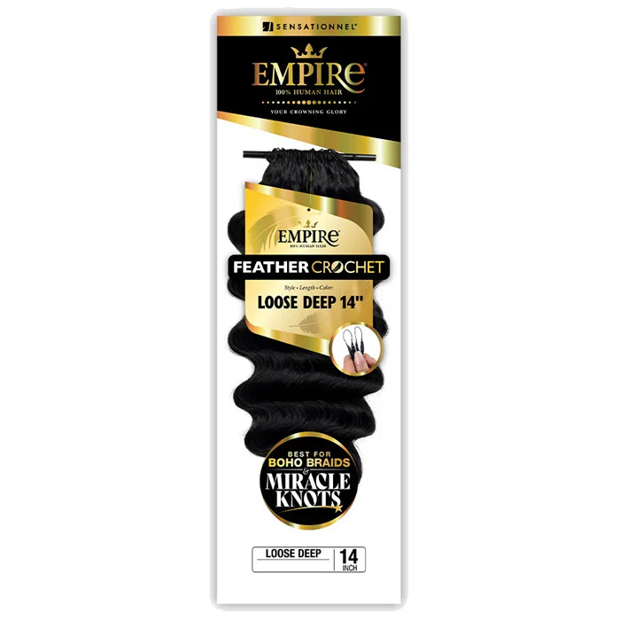 Sensationnel Empire 100% Human Hair Feather Crochet Braids - LOOSE DEEP 10/12/14/18"