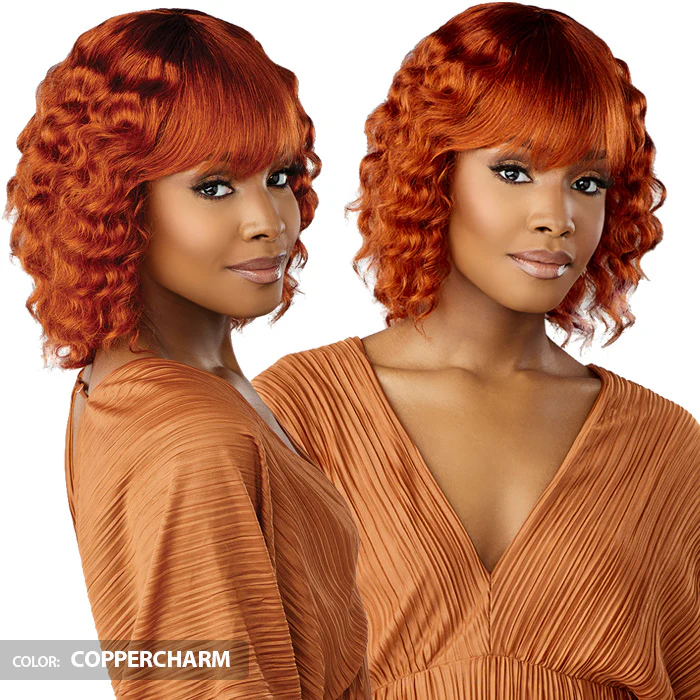 Sensationnel Empire Bob Collection with Bangs Full Wig - WAVY CUT 12" - 100% Human Hair - Image 4