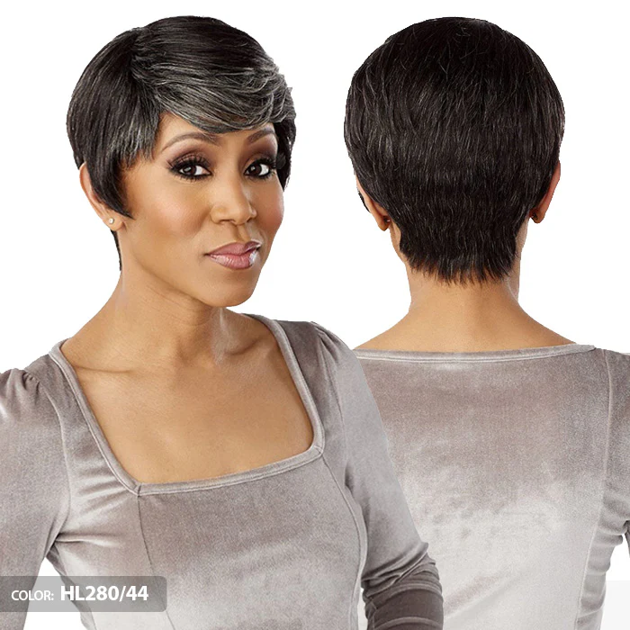 Sensationnel Empire Wig Salt & Pepper 100% Human Hair Full Wig - DENIA - Image 4