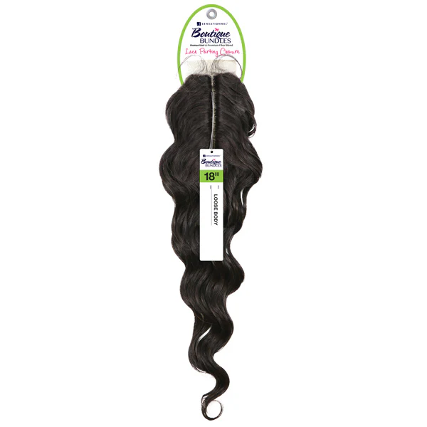 Sensationnel Human Hair Blend Boutique Bundles Lace Part Closure - LOOSE BODY 18"