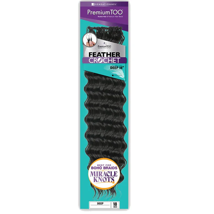 Sensationnel Premium Too Feather Crochet Braids - DEEP 14/18/22" - Human Hair Blend - Image 5