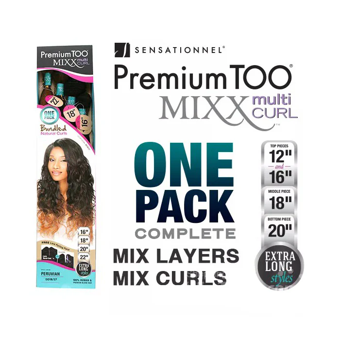Sensationnel Premium Too Mixx Multi Curl Weave - PERUVIAN WAVE 16/18/20/22" (One Pack) - Image 3