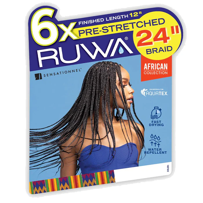 Sensationnel Ruwa Pre-Stretched Crochet Braids - 6X STRAIGHT 24" - Image 4
