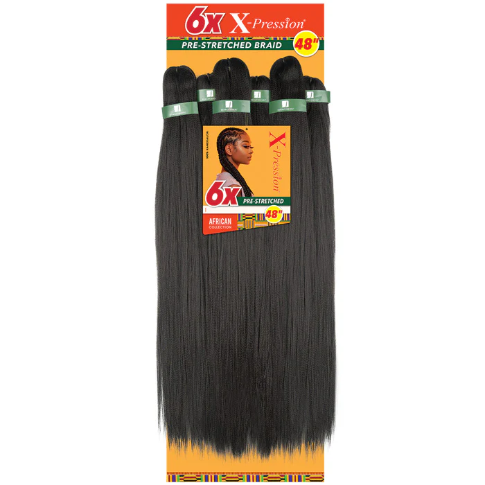 Sensationnel X-Pression Pre-Stretched Folded Crochet Braids - STRAIGHT 6X 48"
