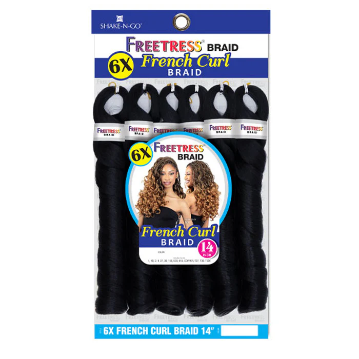Shake N Go Freetress Crochet Pre-Stretched Braid - 6X FRENCH CURL BRAID 14" - Image 3