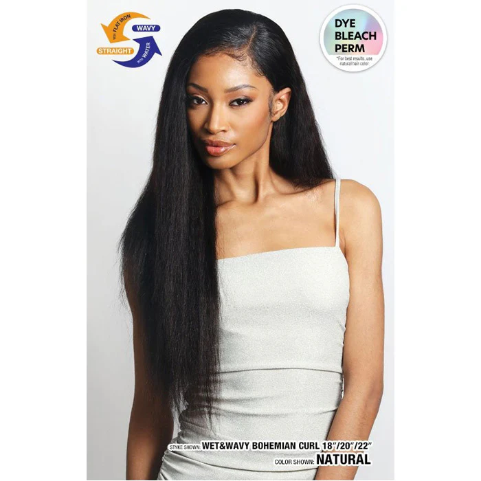Shake N Go Glossy 100% Virgin Remy Hair HD 4x4 Hand-Tied Lace Closure - BOHEMIAN CURL 12 - Wet & Wavy - Image 3