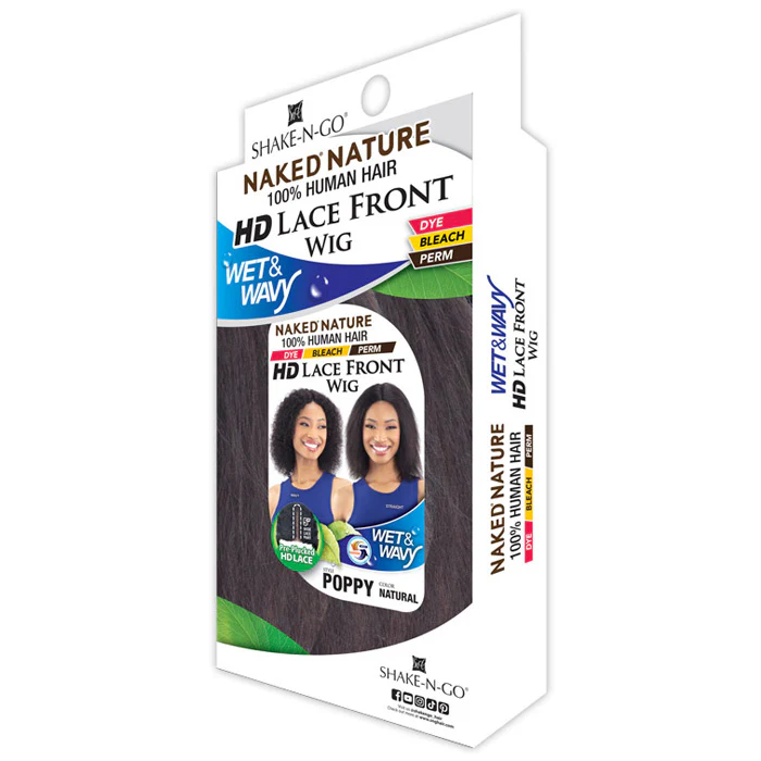 Shake N Go Naked Nature 100% Human Hair HD 5" Deep Parting Lace Front Wig - POPPY - Wet & Wavy - Image 3