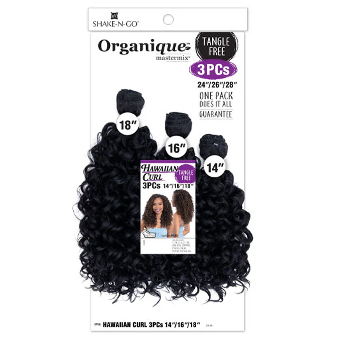 Shake N Go Organique Mastermix Weave Multipack - 3X HAWAIIAN CURL 14/16/18" - Image 4