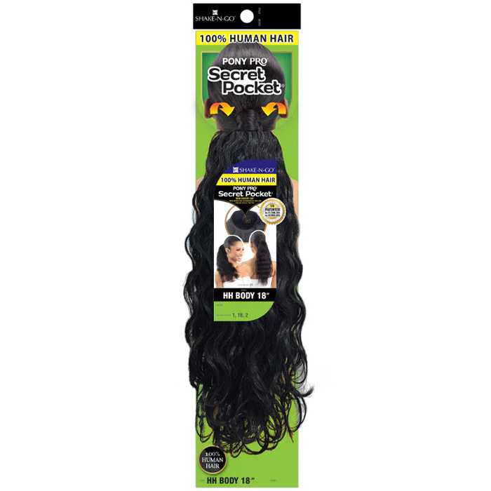 Shake N Go Secret Pocket Pony Pro Human Hair Wrap Ponytail - HH BODY 18" - Image 3