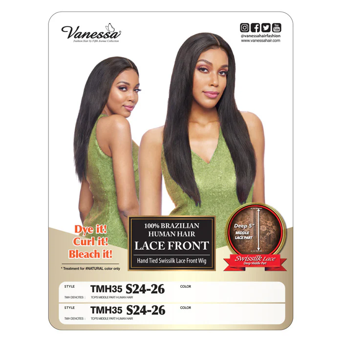 Vanessa 100% Brazilian Human Hair Lace Front Wig - TMH35 S24-26 - Image 4