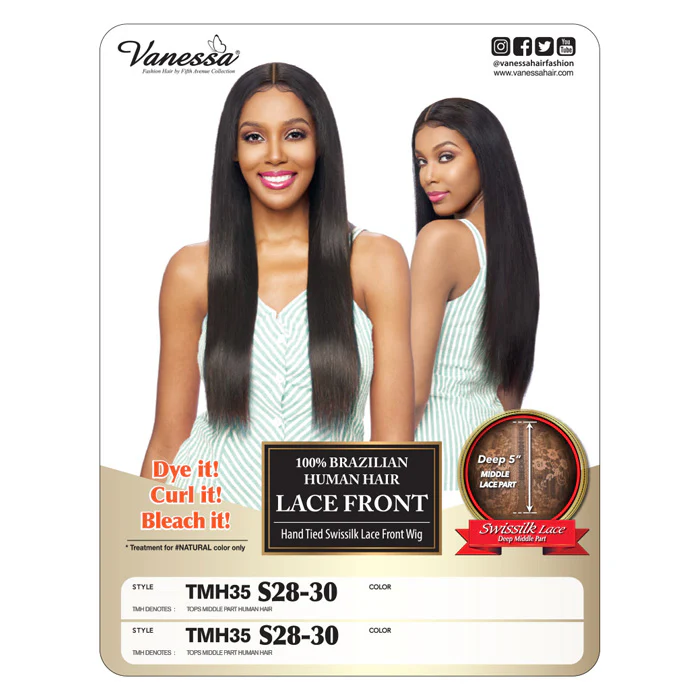 Vanessa 100% Brazilian Human Hair Lace Front Wig - TMH35 S28-30 - Image 4