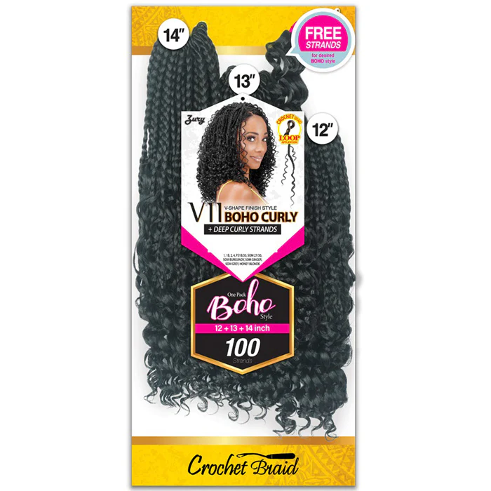 Zury Sis Loop Crochet Braid 100 Strands One Pack - V11 BOHO CURLY 12/13/14"3X - Image 3