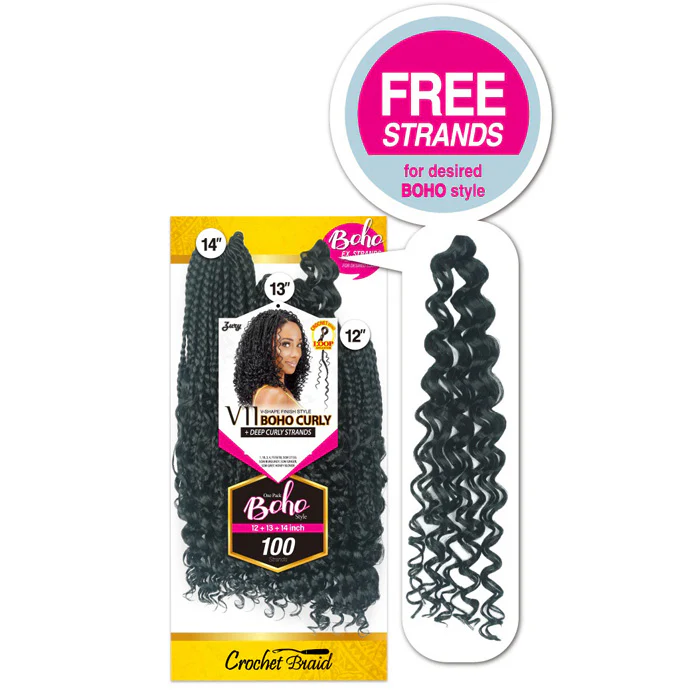 Zury Sis Loop Crochet Braid 100 Strands One Pack - V11 BOHO CURLY 12/13/14"3X - Image 4